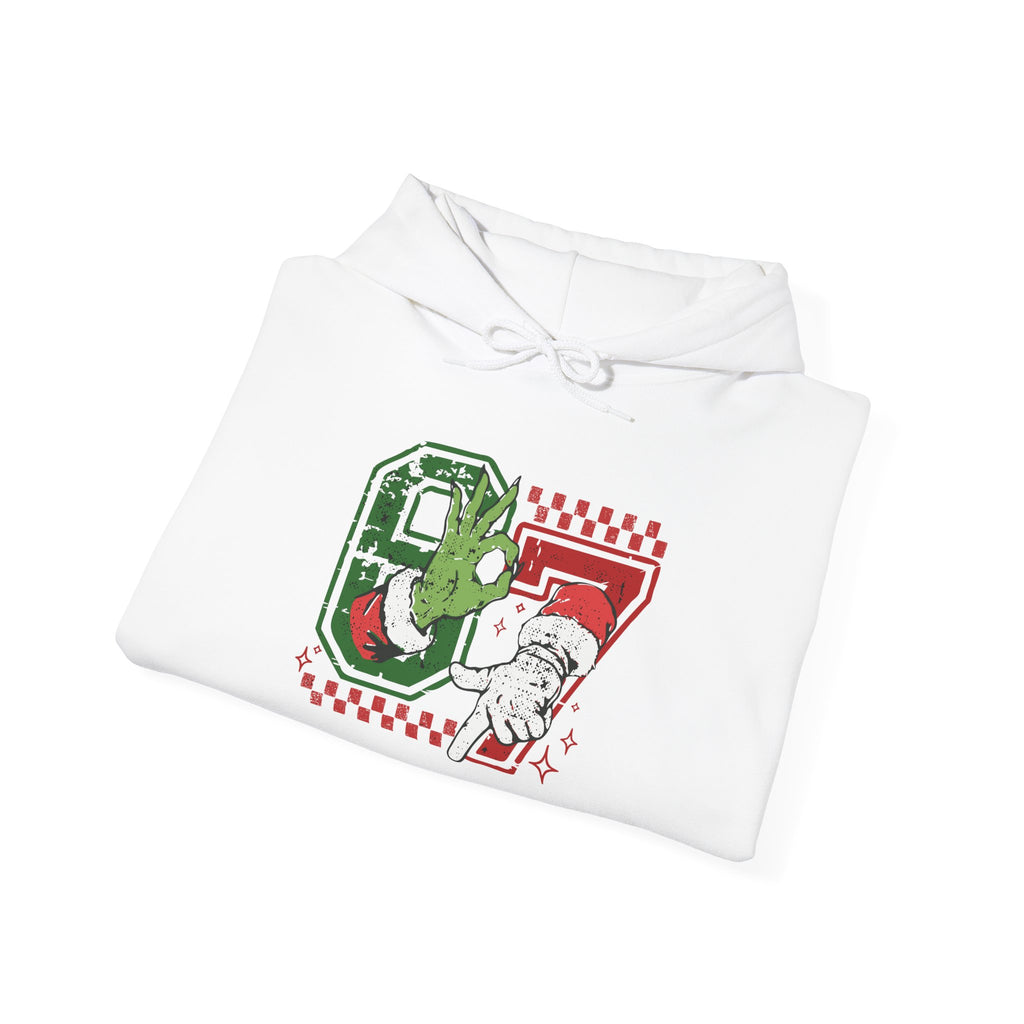 Christmas Racing Santa Hoodie - Retro 97 Holiday Graphic Sweatshirt